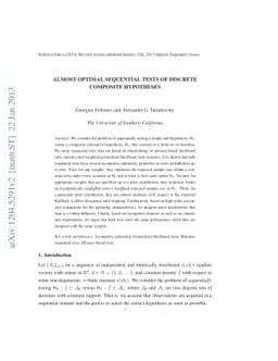Almost optimal sequential tests of discrete composite hypotheses
