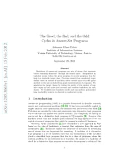 The Good, the Bad, and the Odd: Cycles in Answer-Set Programs
