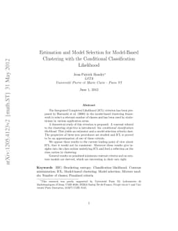 Estimation and Model Selection for Model-Based Clustering with the
  Conditional Classification Likelihood
