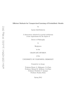 Efficient Methods for Unsupervised Learning of Probabilistic Models