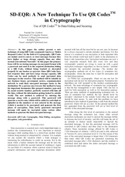 SD-EQR: A New Technique To Use QR CodesTM in Cryptography