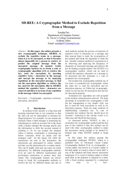 SD-REE: A Cryptographic Method to Exclude Repetition from a Message