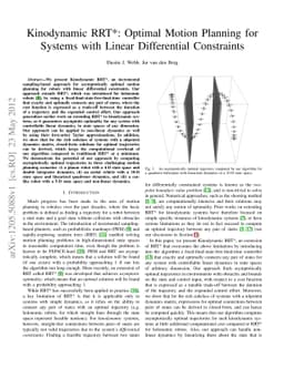 Kinodynamic RRT*: Optimal Motion Planning for Systems with Linear
  Differential Constraints