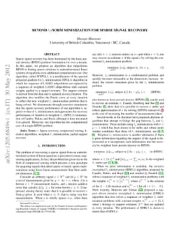 Beyond $\ell_1$-norm minimization for sparse signal recovery