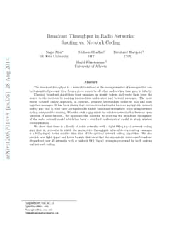 Broadcast Throughput in Radio Networks: Routing vs. Network Coding