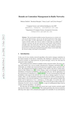 Bounds on Contention Management in Radio Networks