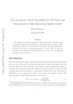 Non-asymptotic Oracle Inequalities for the Lasso and Group Lasso in high
  dimensional logistic model