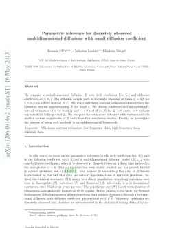 Parametric inference for discretely observed multidimensional diffusions
  with small diffusion coefficient