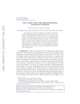 Two sample tests for high-dimensional covariance matrices