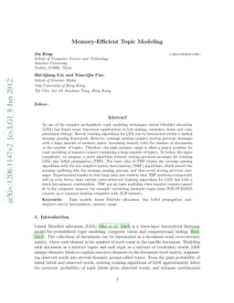 Memory-Efficient Topic Modeling