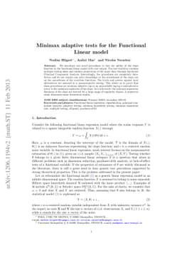 Minimax adaptive tests for the Functional Linear model