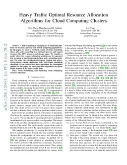 Heavy Traffic Optimal Resource Allocation Algorithms for Cloud Computing
  Clusters