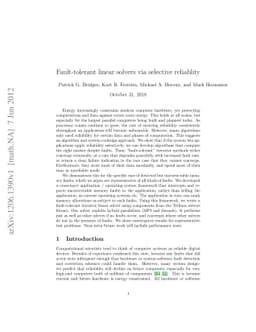 Fault-tolerant linear solvers via selective reliability