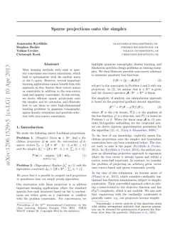 Sparse projections onto the simplex