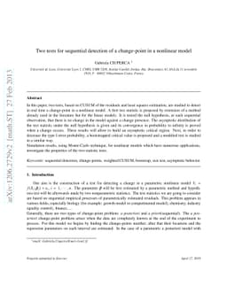 Two tests for sequential detection of a change-point in a nonlinear
  model