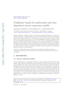 Confidence bands for multivariate and time dependent inverse regression
  models