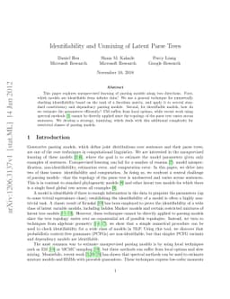 Identifiability and Unmixing of Latent Parse Trees