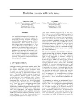 Identifying reasoning patterns in games