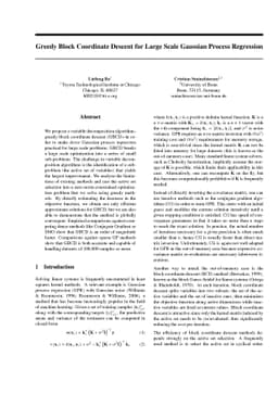 Greedy Block Coordinate Descent for Large Scale Gaussian Process
  Regression
