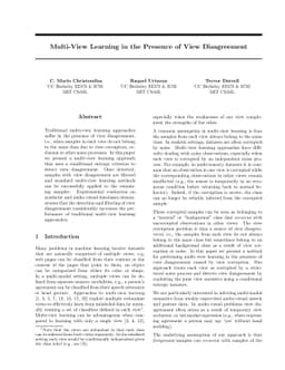 Multi-View Learning in the Presence of View Disagreement