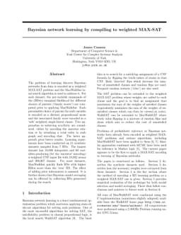 Bayesian network learning by compiling to weighted MAX-SAT
