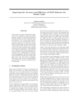 Improving the Accuracy and Efficiency of MAP Inference for Markov Logic
