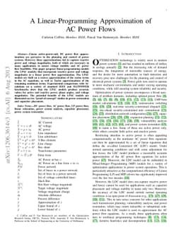 A Linear-Programming Approximation of AC Power Flows