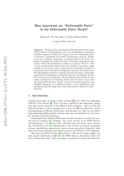 How important are Deformable Parts in the Deformable Parts Model?
