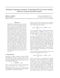 Residual Component Analysis: Generalising PCA for more flexible
  inference in linear-Gaussian models