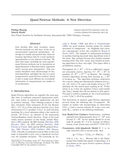 Quasi-Newton Methods: A New Direction