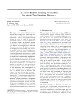 A Convex Feature Learning Formulation for Latent Task Structure
  Discovery