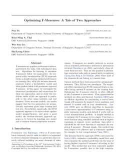 Optimizing F-measure: A Tale of Two Approaches