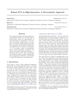 Robust PCA in High-dimension: A Deterministic Approach
