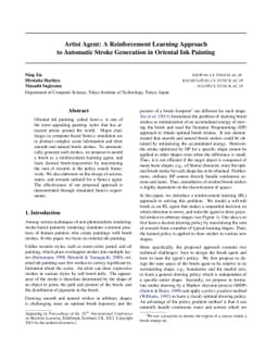 Artist Agent: A Reinforcement Learning Approach to Automatic Stroke
  Generation in Oriental Ink Painting
