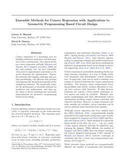 Ensemble Methods for Convex Regression with Applications to Geometric
  Programming Based Circuit Design