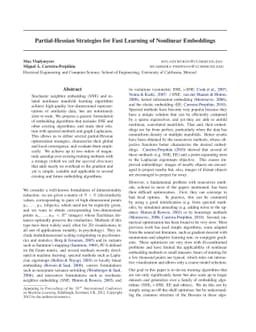Partial-Hessian Strategies for Fast Learning of Nonlinear Embeddings