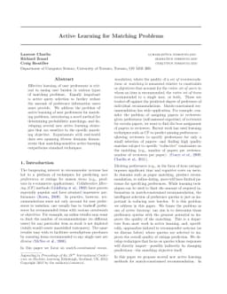 Active Learning for Matching Problems