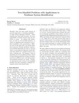 Two-Manifold Problems with Applications to Nonlinear System
  Identification