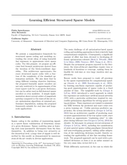 Learning Efficient Structured Sparse Models