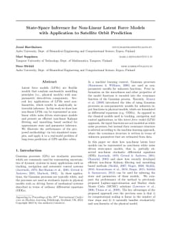 State-Space Inference for Non-Linear Latent Force Models with
  Application to Satellite Orbit Prediction