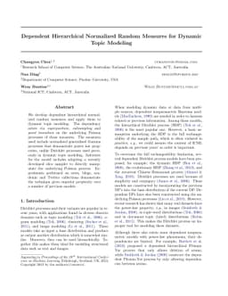 Dependent Hierarchical Normalized Random Measures for Dynamic Topic
  Modeling
