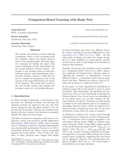 Comparison-Based Learning with Rank Nets