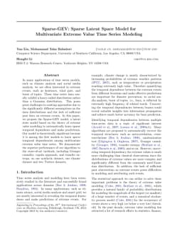 Sparse-GEV: Sparse Latent Space Model for Multivariate Extreme Value
  Time Serie Modeling
