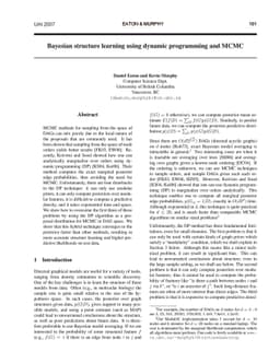 Bayesian structure learning using dynamic programming and MCMC