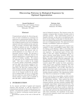 Discovering Patterns in Biological Sequences by Optimal Segmentation