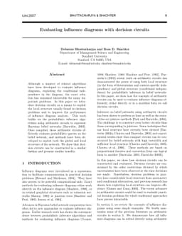 Evaluating influence diagrams with decision circuits