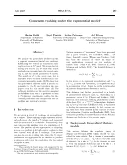 Consensus ranking under the exponential model