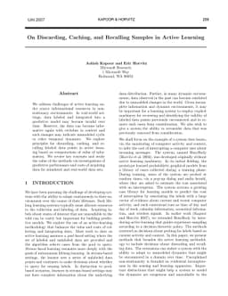 On Discarding, Caching, and Recalling Samples in Active Learning