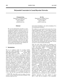 Polynomial Constraints in Causal Bayesian Networks