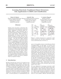 Learning Selectively Conditioned Forest Structures with Applications to
  DBNs and Classification